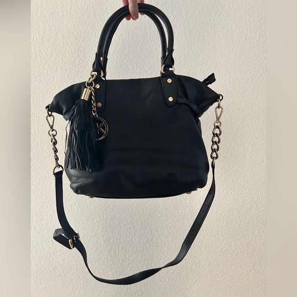 Michael Kors Megan Pebbled Leather Tassel Satchel Crossbody Handbag- Pre Owned - Picture 2 of 14